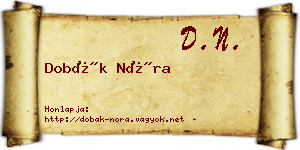Dobák Nóra névjegykártya